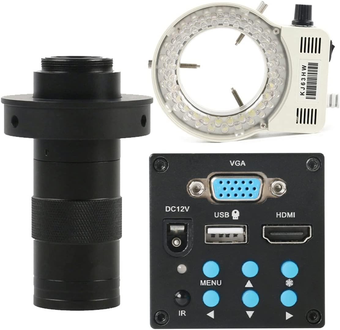 顕微鏡 1080P 16MP HDMI 工業用デジタル顕微鏡カメラ Uディスク、ズーム 100X 120X 130X-Cマウントレン