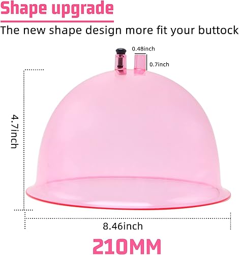 Miniatura 3 de ZILAMPU Accesorios para máquinas de ventosas al vacío, copas de terapia de succión en forma de glúteos XL de 8.268 in de diámetro con manguera en Y
