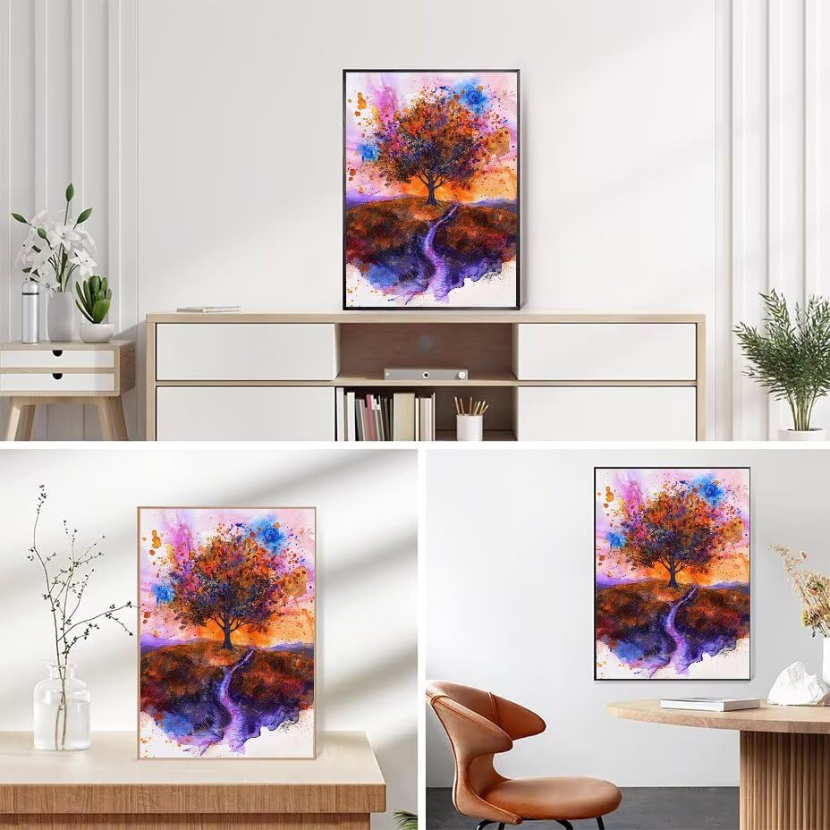 Diamond painting adulte automne 70x90 cm : kit complet de broderie diamant 5D pour débutant. - 7