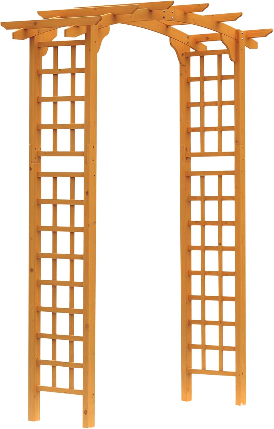 Outsunny 90in Wooden Garden Arbor Arch with Trellis for Climbing Plants - Backyard Wedding & Party Decor