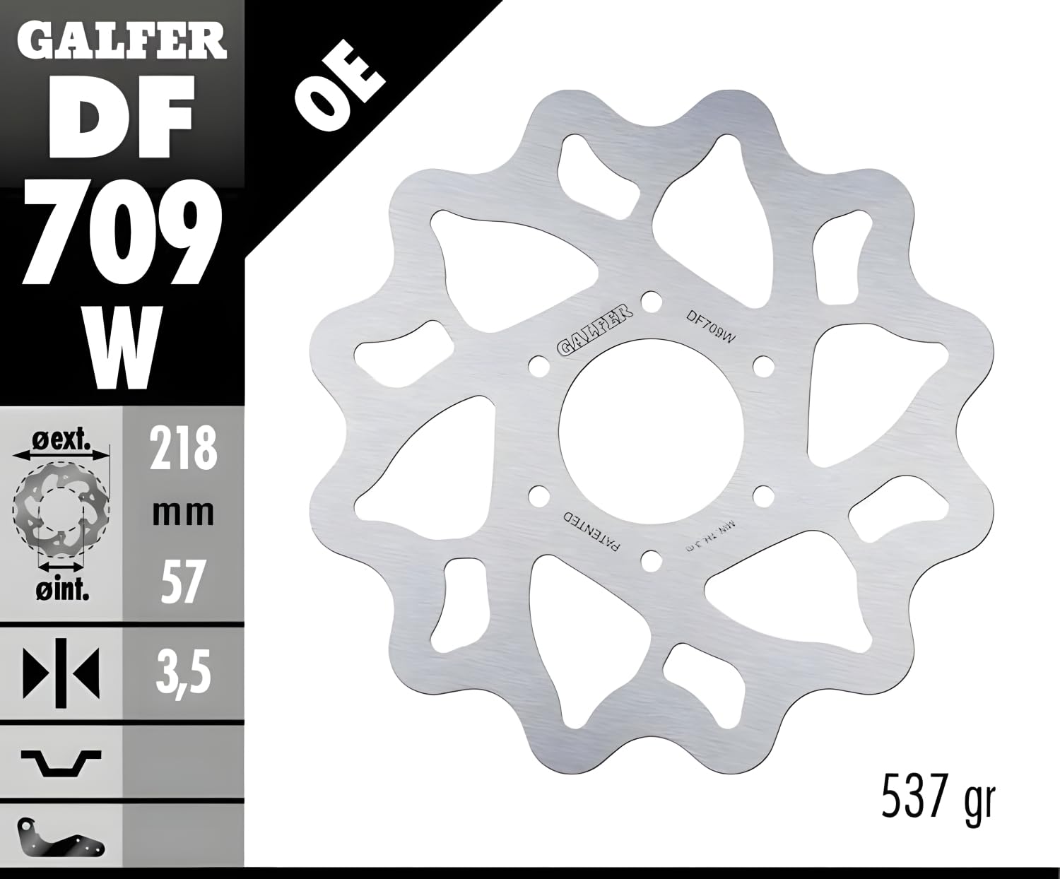 Galfer DF709W Disco de Freno Moto