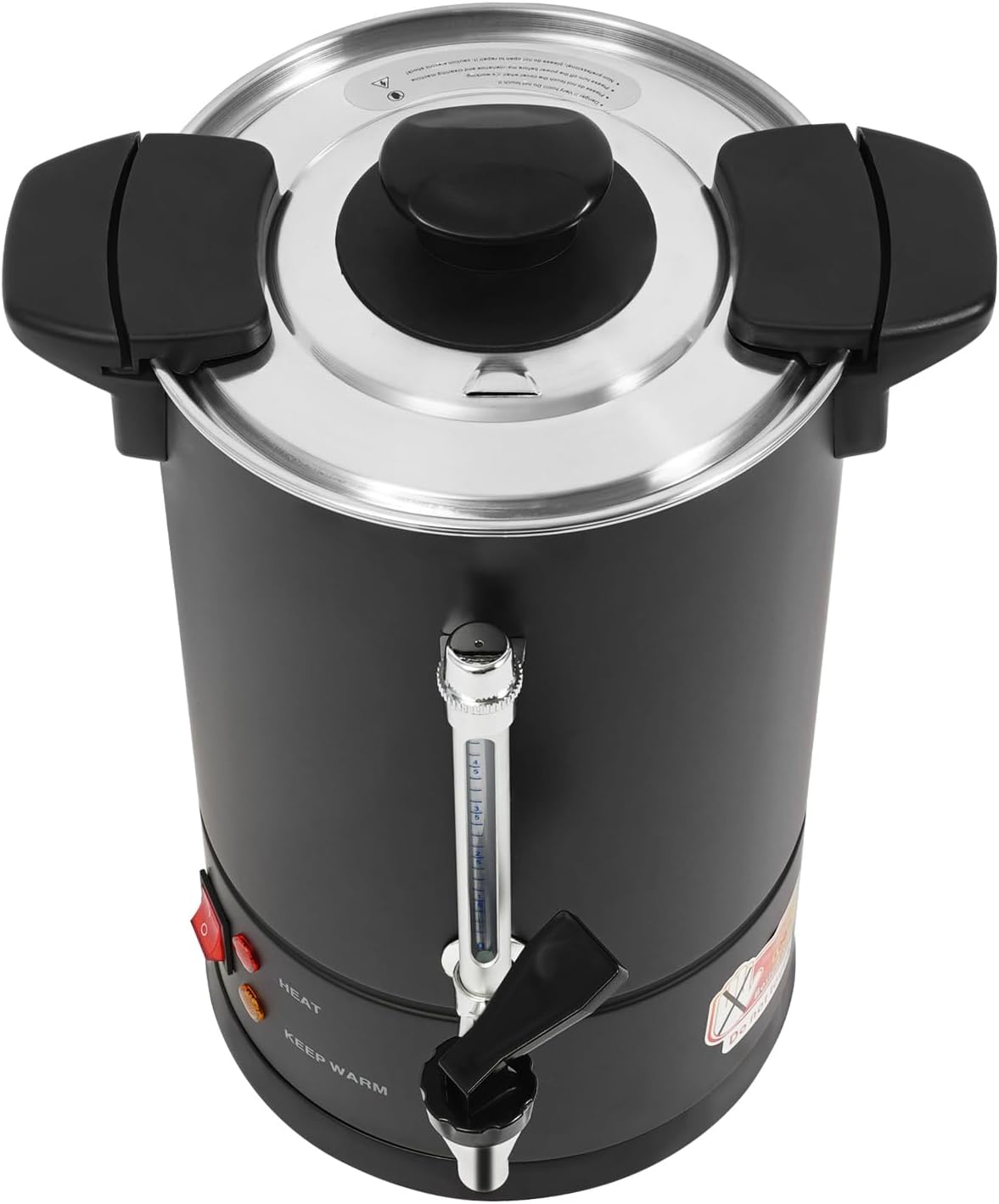 8L Black Stainless Coffee Pot, 120V 1500W Electric Urn with Removable Drip Tray, Touch Panel, 6-12h Keep-Warm, Double-Wall 304 Steel, Cool-Touch Handle, Buffet Office Catering, ETL Listed