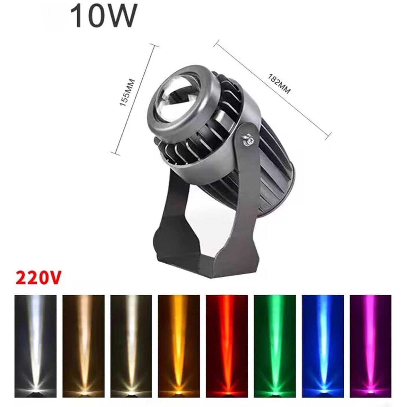 Focos LED - Foco LED De Haz Estrecho, Lámpara De Pared Exterior De 10 W Para Iluminación Paisajística, Foco LED Impermeable IP66 De Haz Estrecho, Para Jardín Y Patio(White)