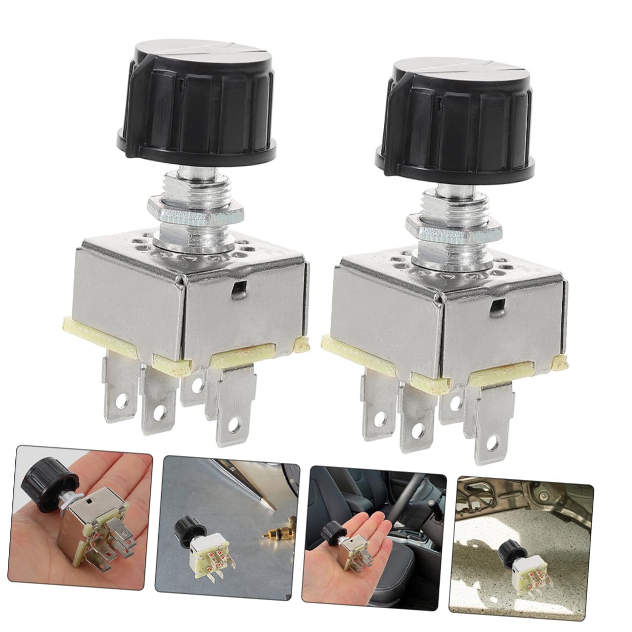 Universal Car Air Conditioning Blower Control Switch 2pcs Rotary 3-Level Airflow Adjustment Switch for Automotive Ac Fan Motor Replacement