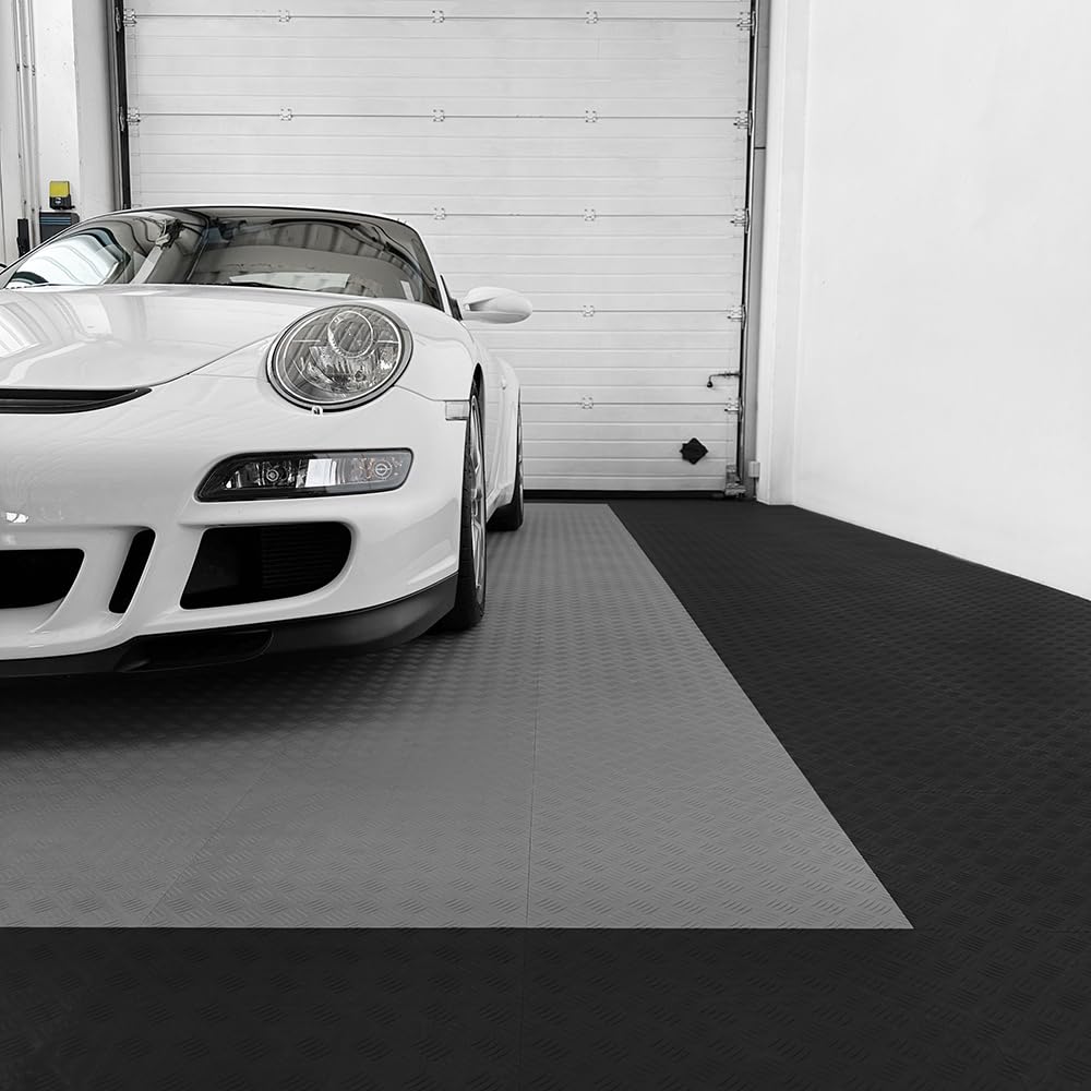 SOGI Kit piastrelle PAV-04 in PP per pavimento officina, garage - 40x40 cm - 1 mq - 10 mq - 50 mq - 100 mq - vari colori (Grigio, 10 mq = 62 piastrelle)