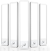 Vozuji Under Cabinet Motion Sensor Lights: Dimmable Rechargeable LED Closet Lights, Magnetic Wireless 5 Pack for Kitchen Bathroom Hallway