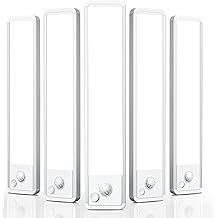 Under Cabinet Motion Sensor Lighting: Dimmable Rechargeable Lights Indoor - Battery Operated Lights - Undercabinet Wireless Closet Light Magnetic Led Light for Kitchen Home Bathroom Counter 5 Pack