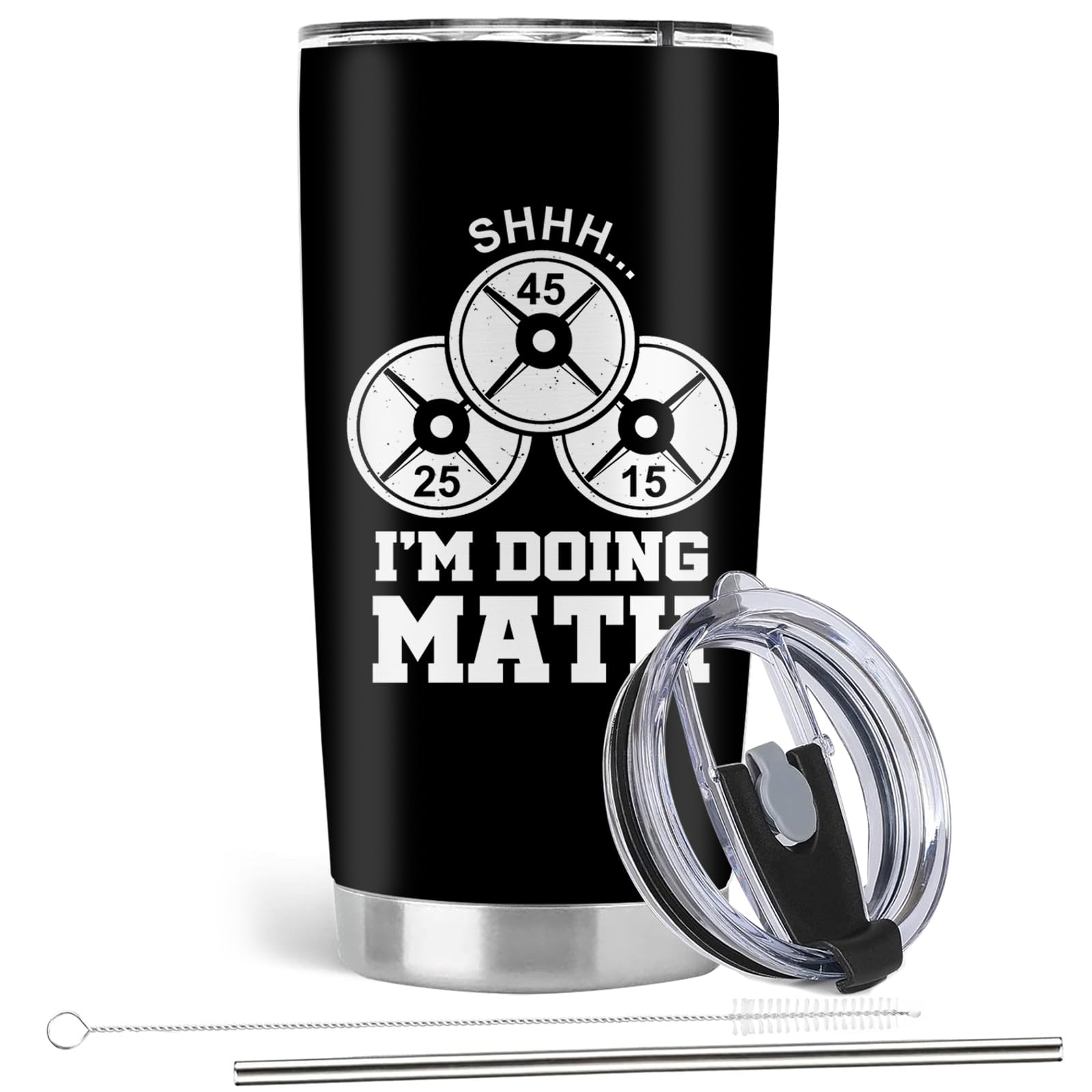 Absacie Gym Gifts for Men Women, 20oz Stainless Steel Tumbler with Lid Straw