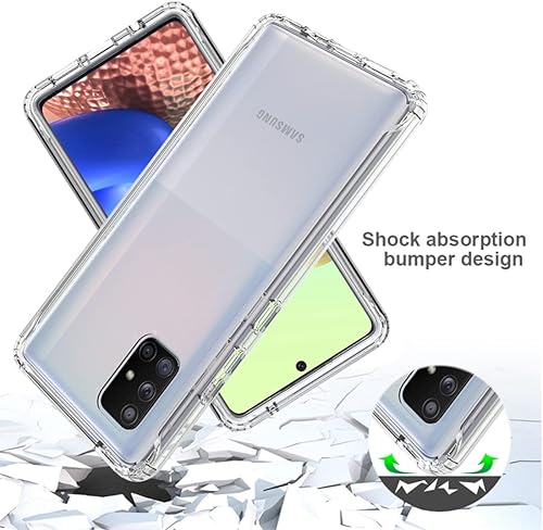 Miniatura 7 de Funda para Galaxy A71 4G SM-A715F con protector de pantalla de vidrio templado, transparente 360 de protección de cuerpo completo, carcasa dura +