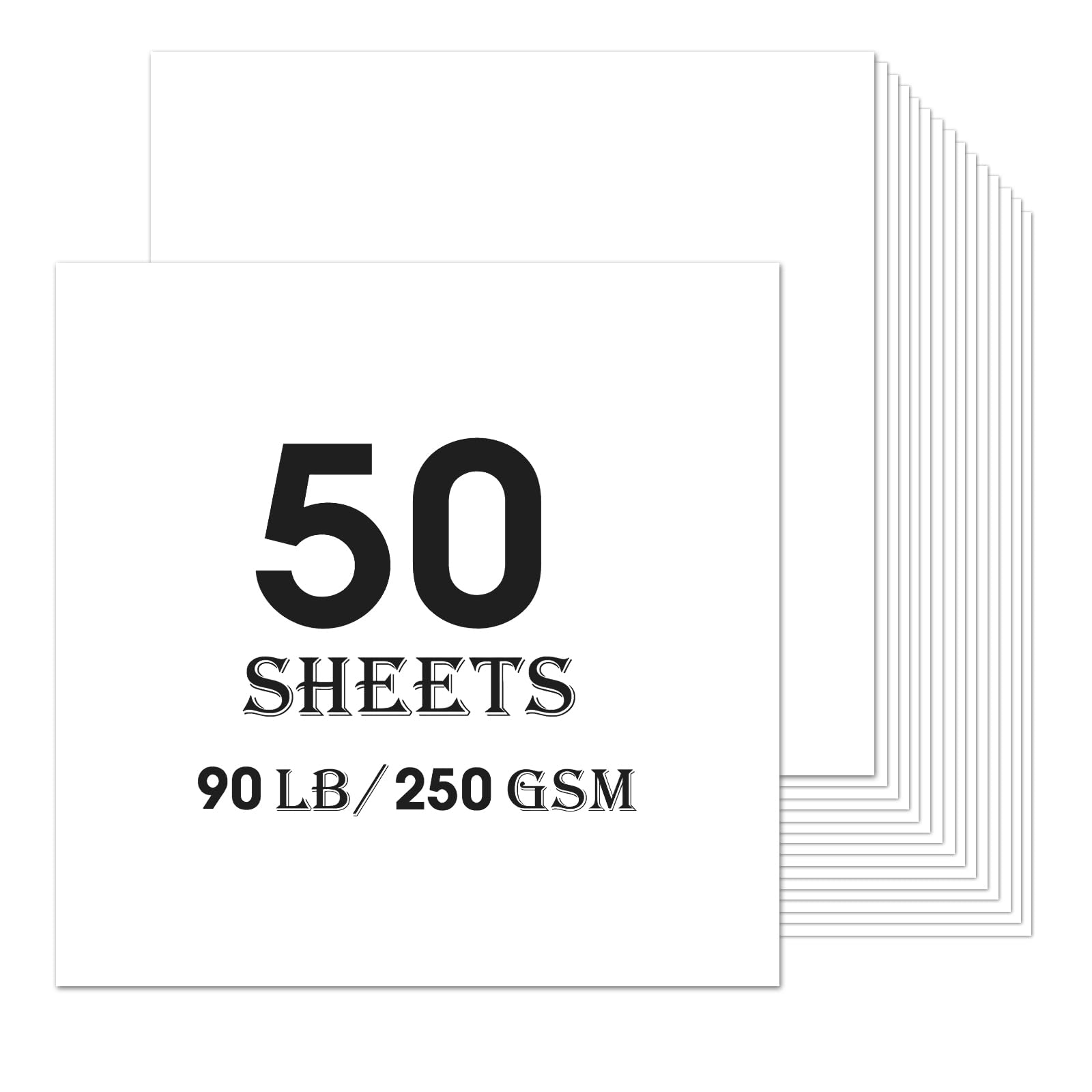 White Cardstock 50 sheets, 12” x 12” Cardstock Paper Bulk Construction Paper,250GSM Card Stock Printer Paper Scrapbooking Supplies for Diy Crafts