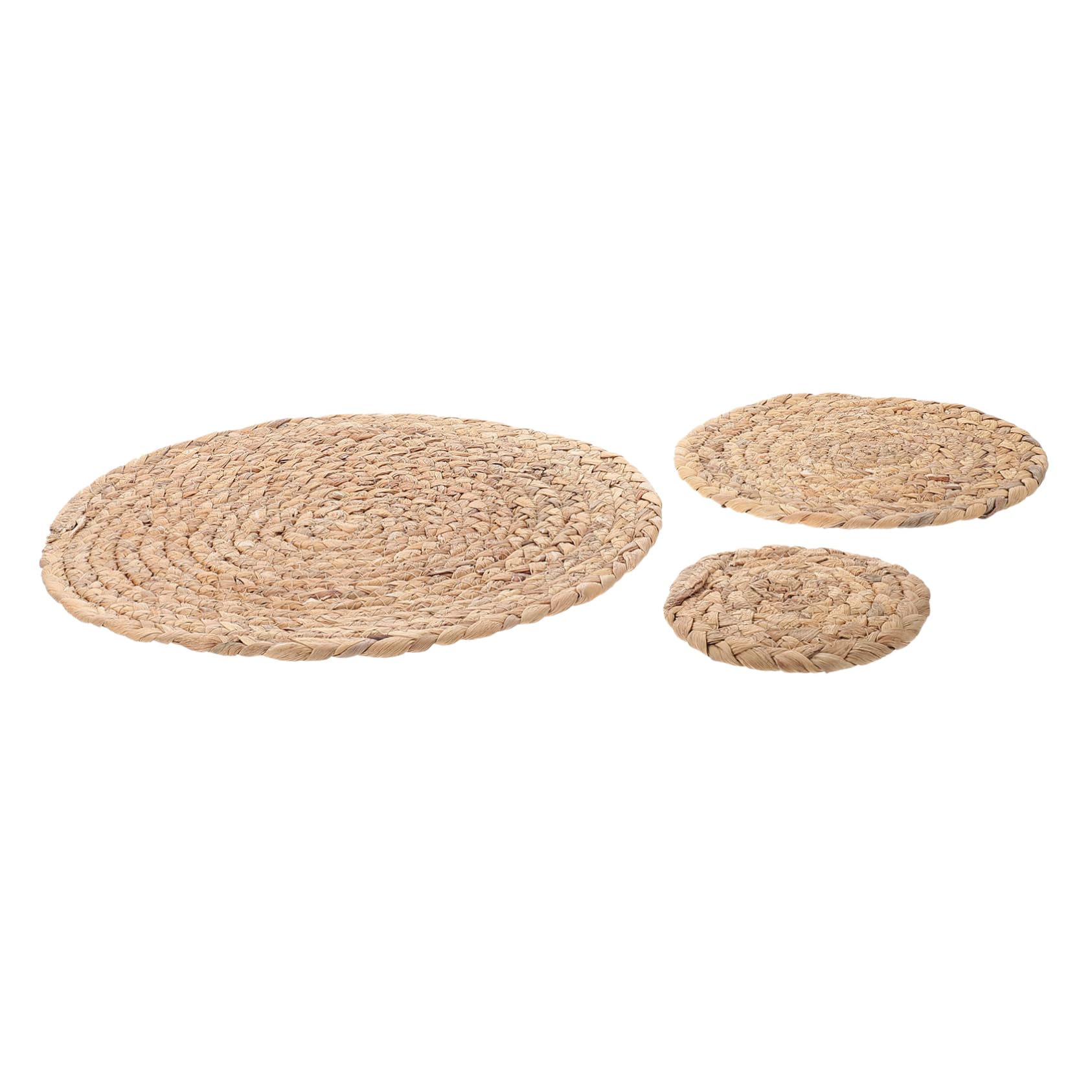 Napperons décoratifs tressés main en herbe de qualité supérieure