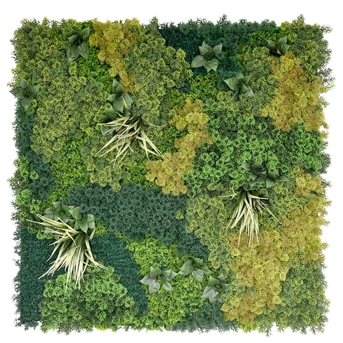 BONERVA | Jardín Vertical Artificial Yellowstone | Pieza 100x100cm (1m²) | Planta Artificial decoración para hogar, Oficina, Hotel, Restaurante, etc | MAL1219