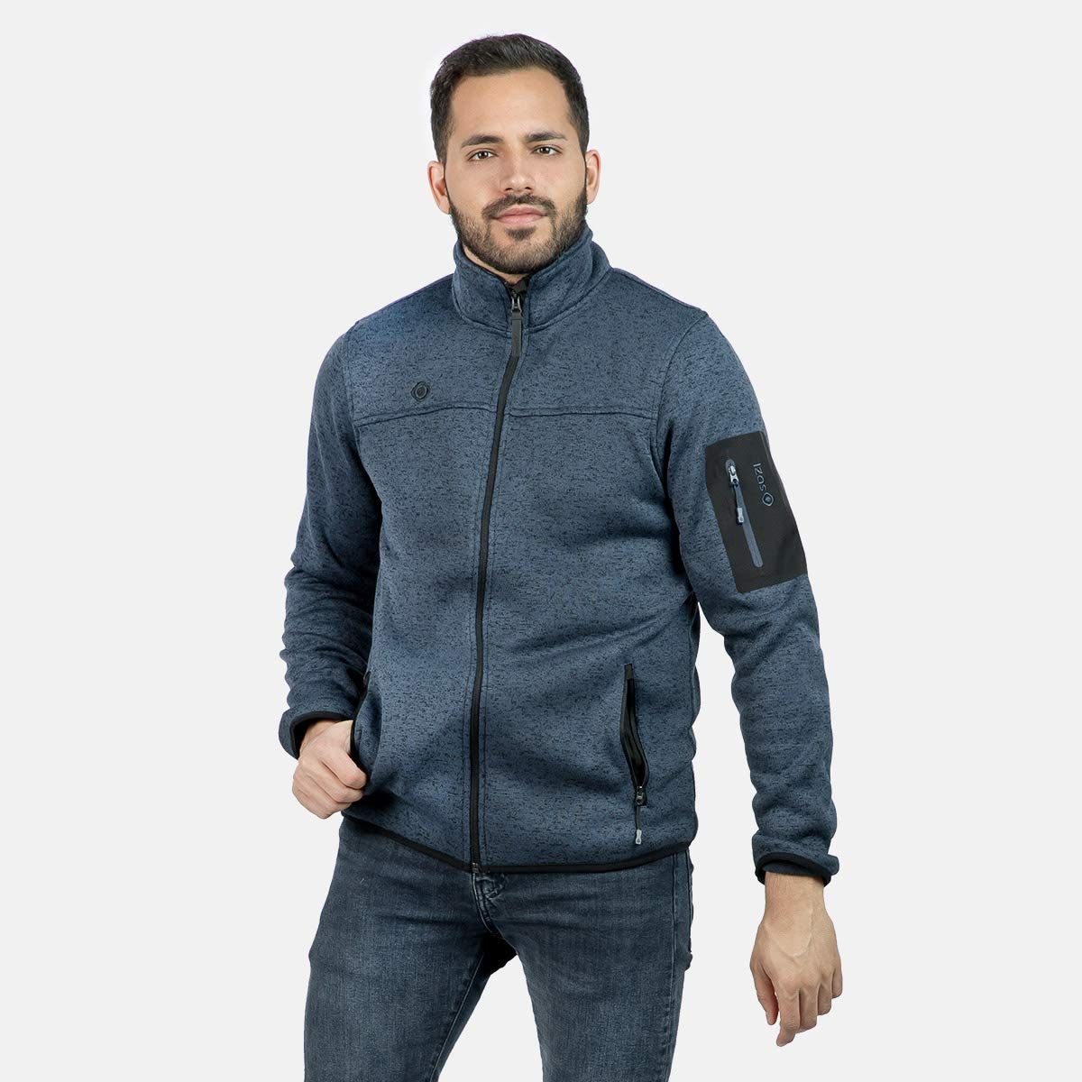 IZAS SAMAUN M Giacca in Pile a Maglia per Uomo con Collo Alto e Tasche Ventrali. Tessuto di Qualità e Confortevole per Mantenere il Calore. Abbigliamento Termico da Montagna e Trekking
