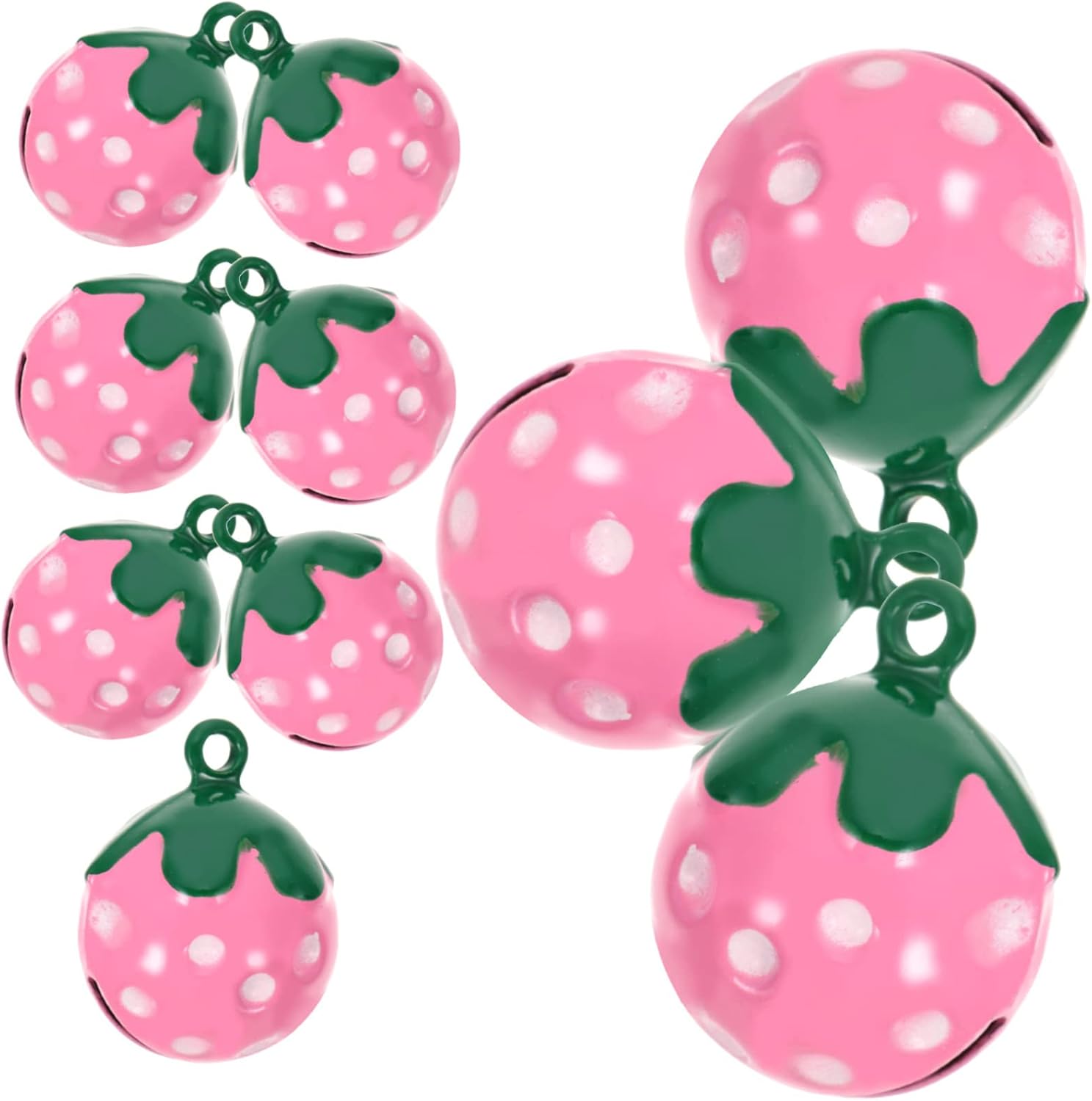 20 pcs Cartoon Accessories Bells Strawberry Charms Pendants Supplies Pet Shaped Necklace Collar