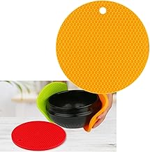 LAMOK Multi Purpose Heat Resistant Non-Slip Round Silicone Trivets Insulation Mats for Hot Pots and Pans Holders, Potholder Thick Coaster Mat (Pack of 1)