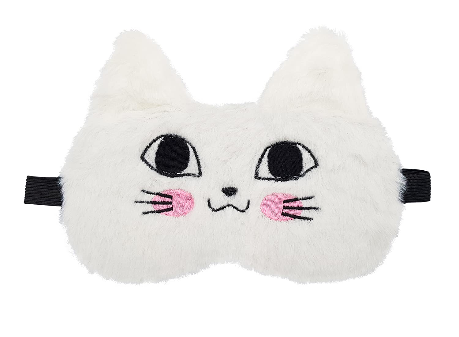 Jenna™ Cute Tomcat Sleeping Eye Shade Mask Cover for Insomnia, Meditation, Puffy Eyes and Dark Circles (White)