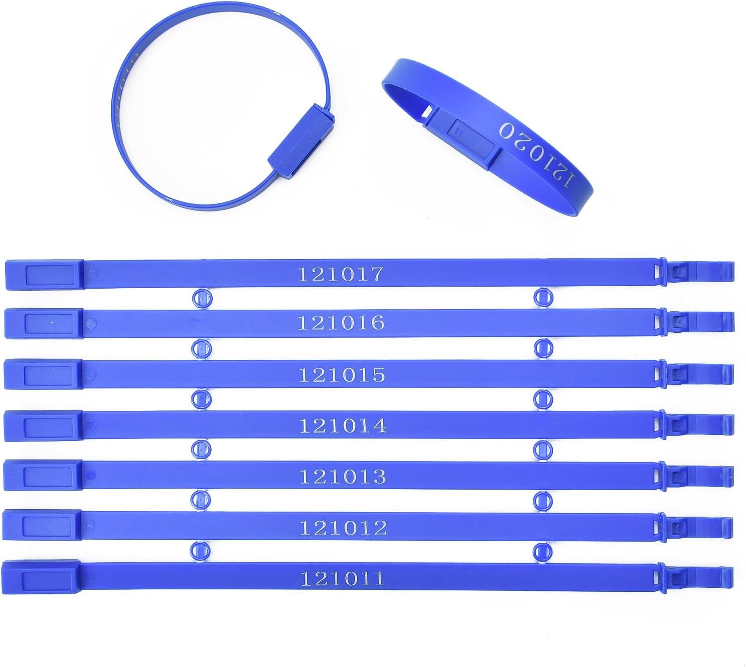 1000pcs Plastic Tamper Seals Numbered Security Shipping Tags, Slender Shape Container Ties Fixed Disposable Lock for Trailer Truck Cable (Blue)