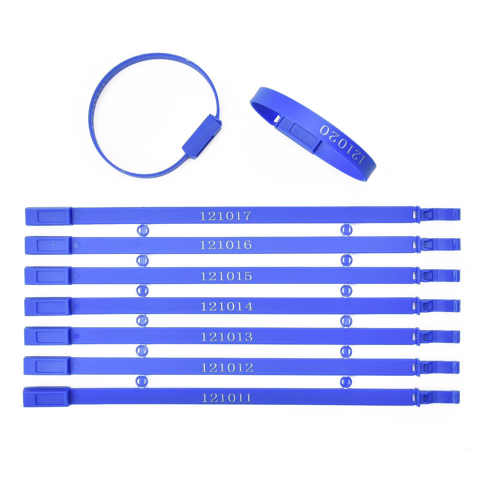 1000 sigilli in plastica numerati per spedizioni di sicurezza, fascette di forma sottile, fisse, usa e getta, per rimorchi, camion, cavi (blu)