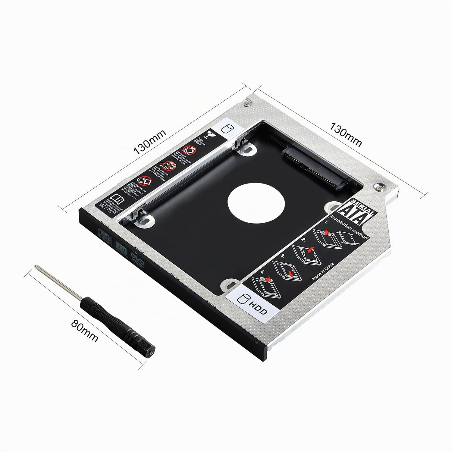 2nd 2.5'' HDD SSD Caddy SATA adattatore per tutti i Notebook Laptop 9.5 mm Hard Disk con SATA Drive compatibile con HP Dell Acer ASUS Lenovo