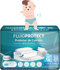 Protetor de Colchão Desfralde Descartável Fluid Protect - 20 Unidades (150 cm X 80 cm)