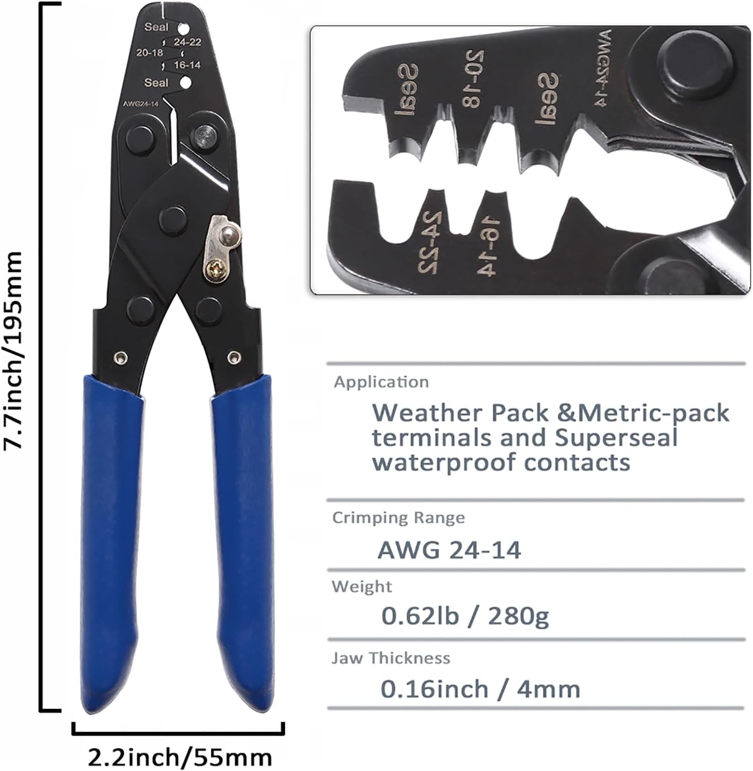2Pin Weather Pack Connectors Automotive Electrical Connectors Waterproof 14-12 AWG Quick Connect with Copper Plated Terminals