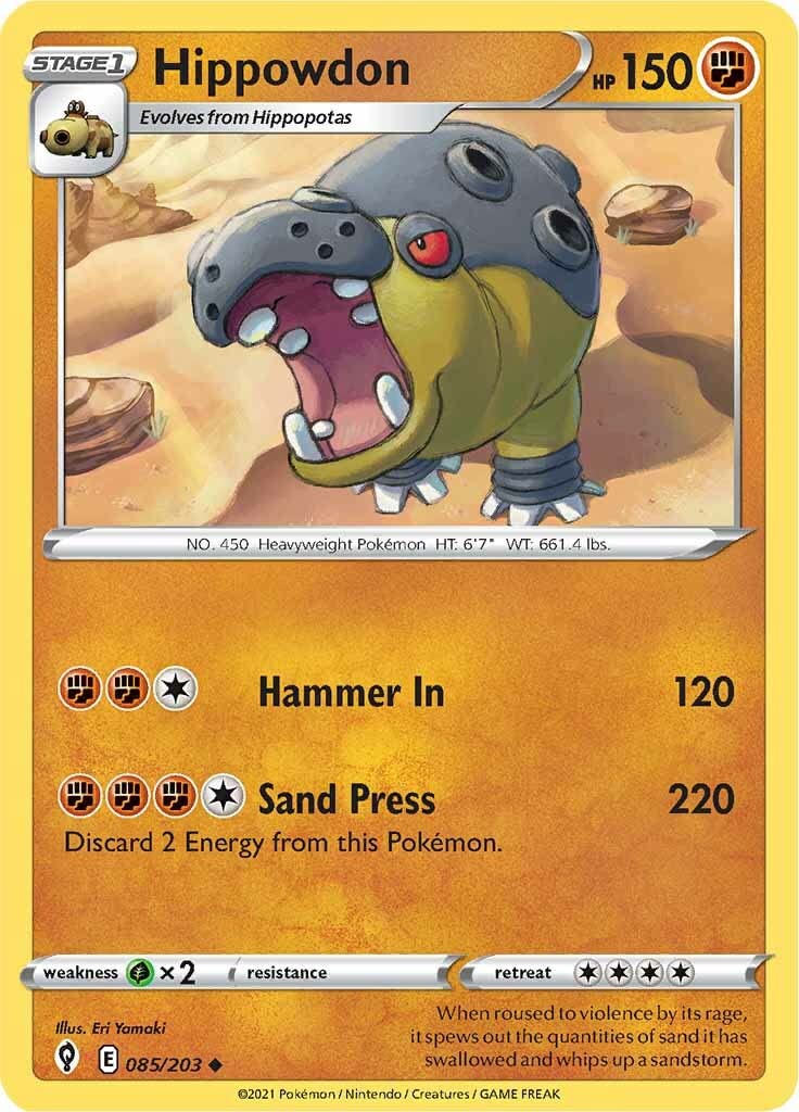Hippowdon - 085/203 - Uncommon - Sword & Shield - Evolving Skies