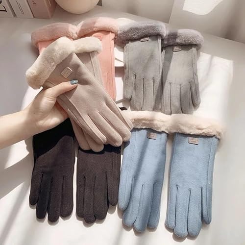 Luvas femininas para tela sensível ao toque, térmicas, neve, inverno, vento, dirigir, corrida, cicli