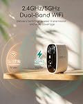 COOAU 2.5K/4MP Caméra de sécurité solaire sans fil extérieur, charge plus rapide, avec 64GB SD Carte, vision nocturne couleur, double bande WiFi (2,4 GHz & 5GHz),Alimenté par l'énergie solaire, pas de frais mensuels