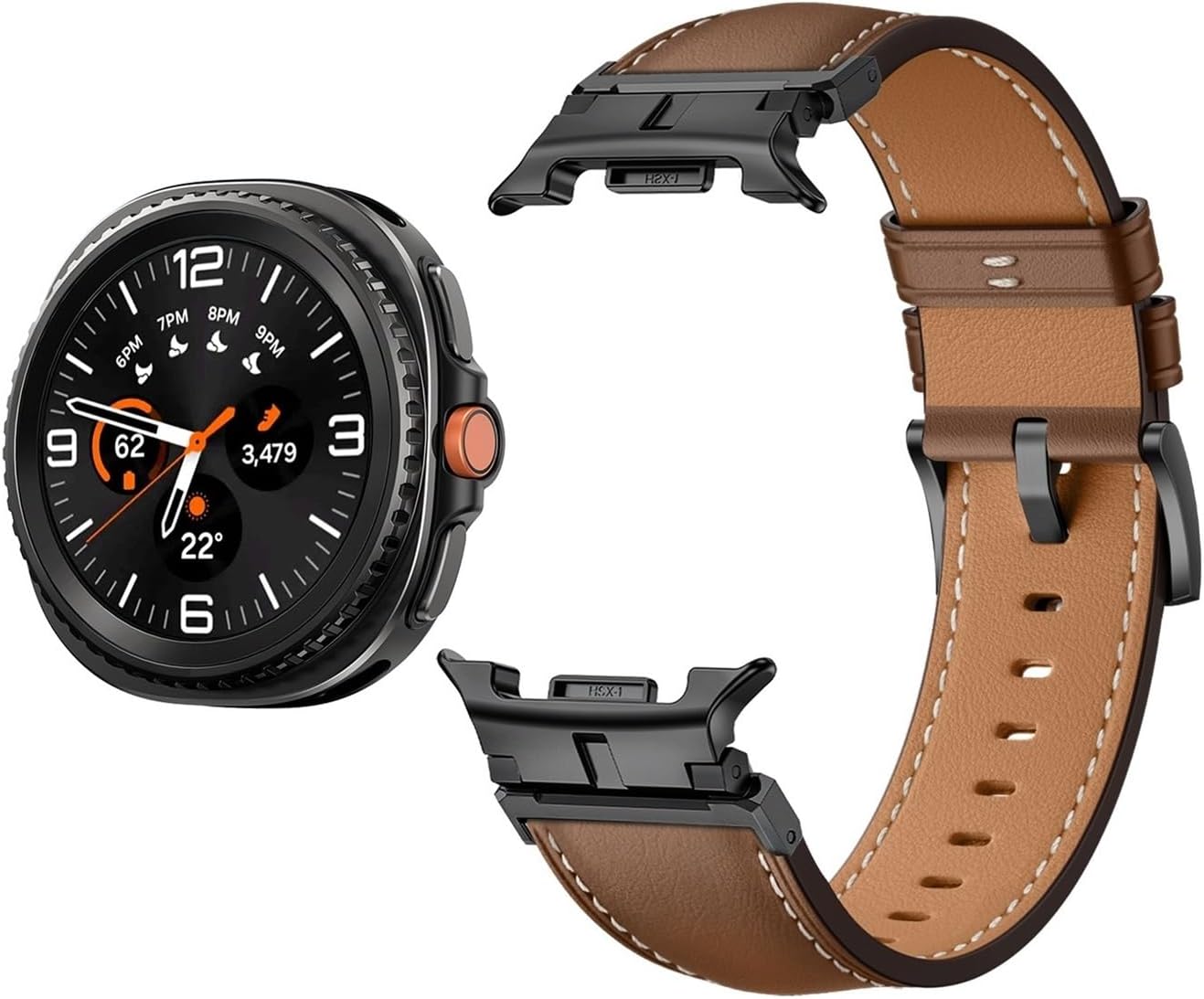 Leather Band For Samsung Galaxy Watch 8 40MM 44MM Stainless Steel Connector Bracelet For 8Classic 46MM Replace Strap