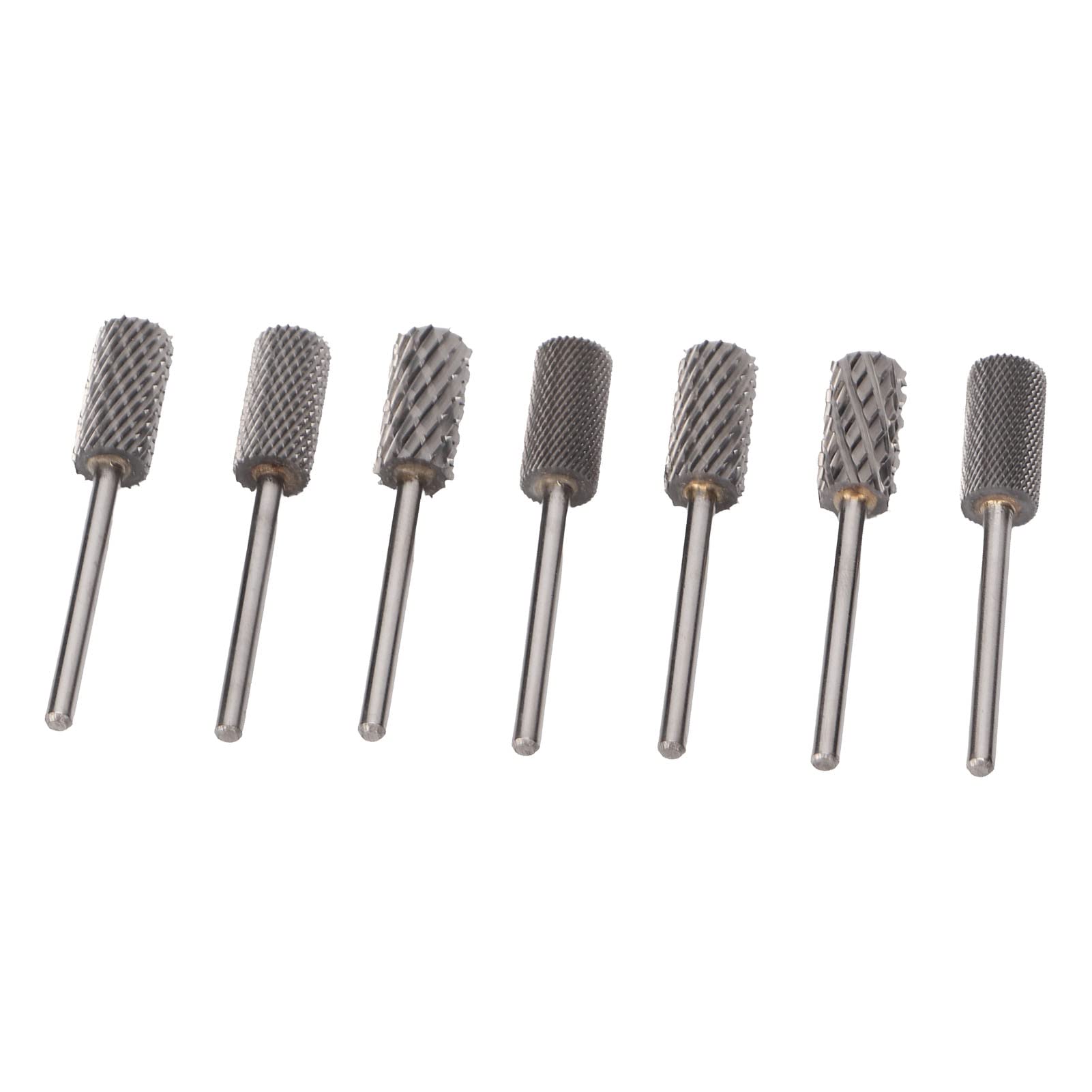 Set di Punte da Trapano da 7 Pezzi, Set di Punte da Trapano Per Unghie al Tungsteno, Punta da Trapano Per Lima Per Unghie a Cilindro, Punte Portatili Professionali Per La Rimozione del Gel Per Unghie