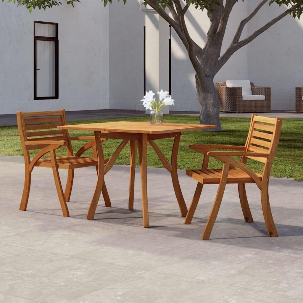 Mesa de jardín 85x85x75 cm de madera maciza acacia para mueble exterior