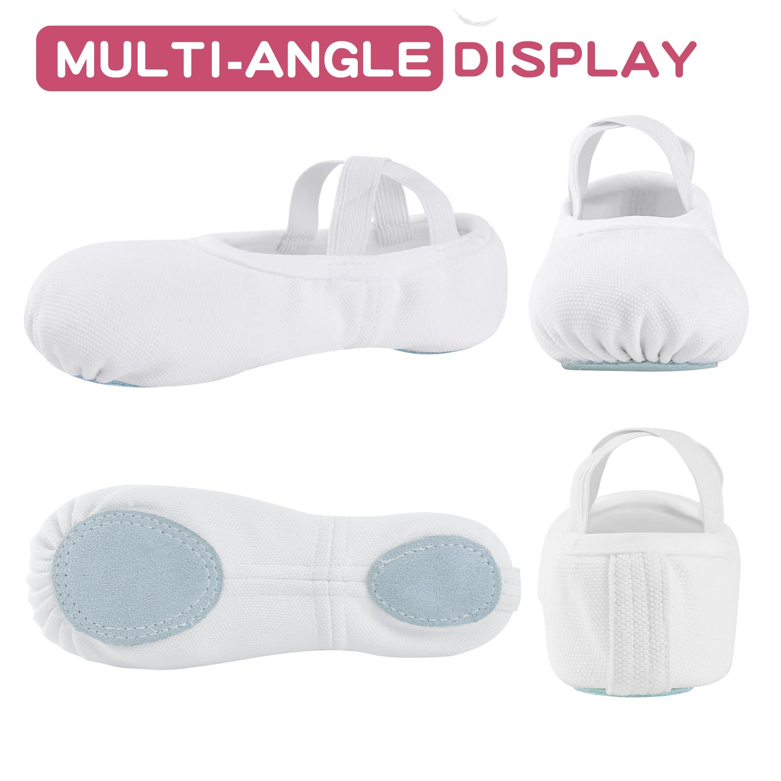 Zapatillas Ballet Mujer Elástica Zapatos Ballet Niña con Suela de Cuero Dividido