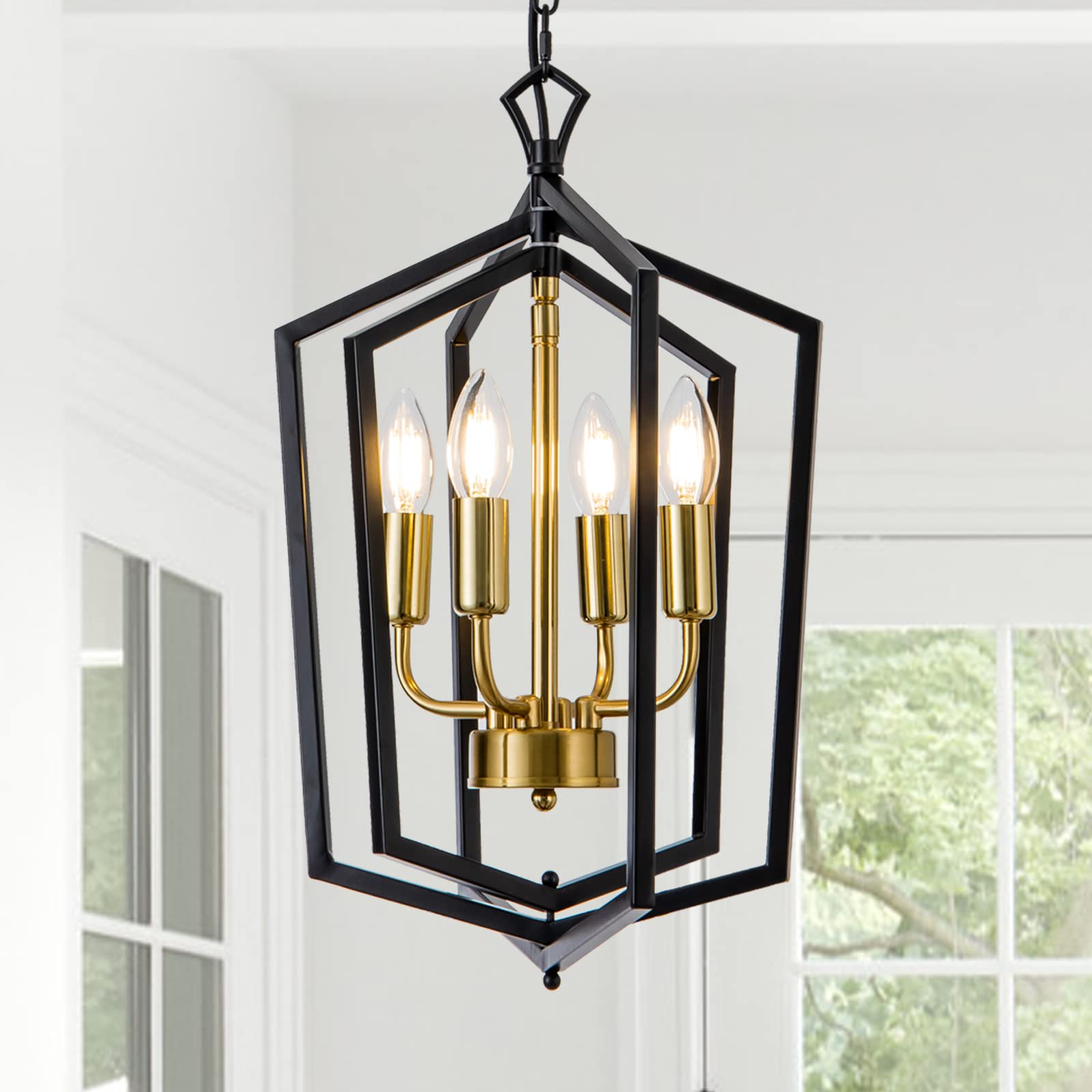 Chandelier Black Magic Home Retro 6-Light Black Rod Stem Hung Linear  Chandelier For Kitchen Island Dinning Room Foyer MH-CH-020291B - The Home  Depot Farmhouse Chandelier, image size:1600x1600
