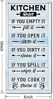 Vista 2 de Letrero Colgante de Reglas de Cocina en Madera, Decoración Rústica de Cocina en Madera, Letrero de Arte de Pared Impreso en Madera, Letrero Rústico
