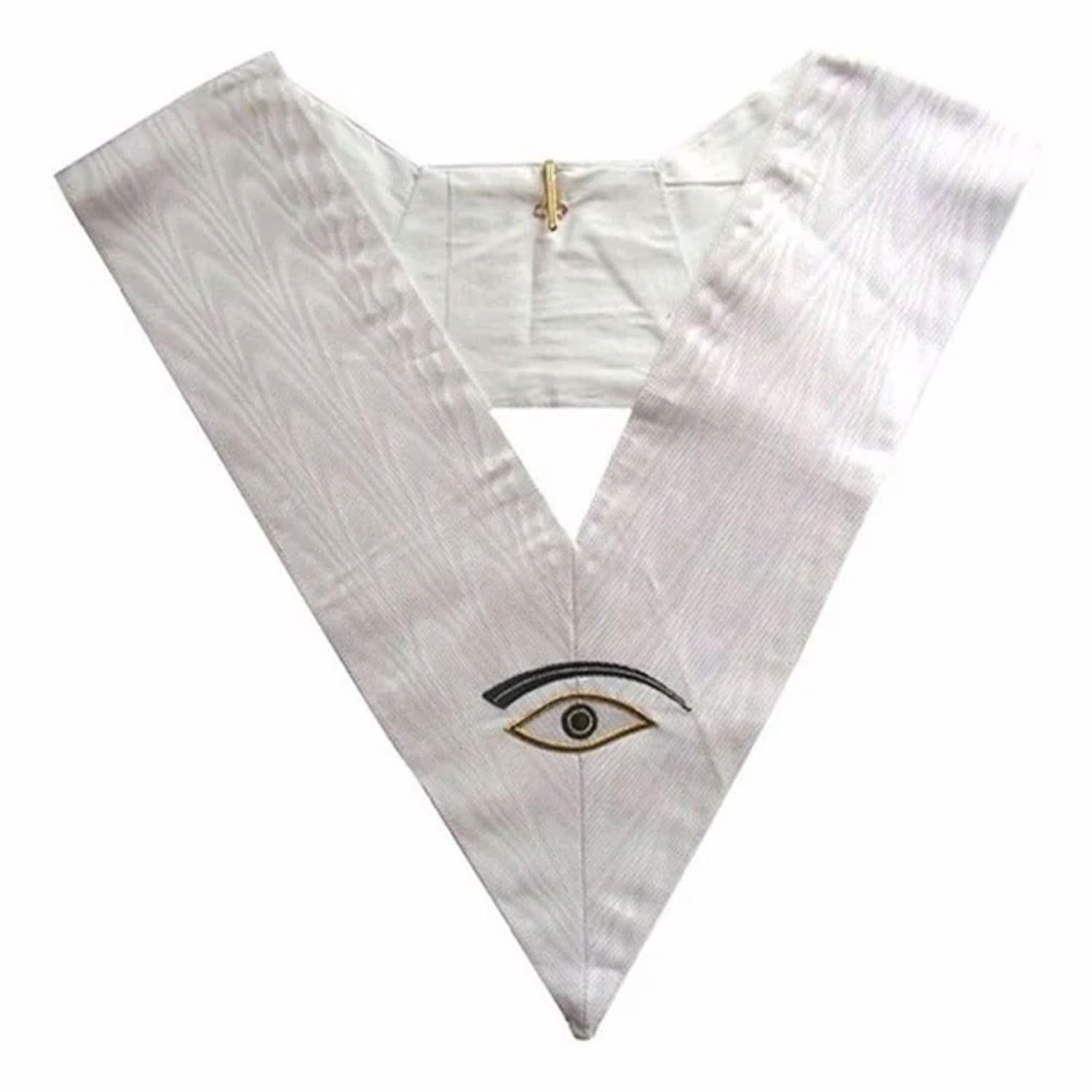 Bricks Masons 28th Degree Scottish Rite Collar - All White Moire