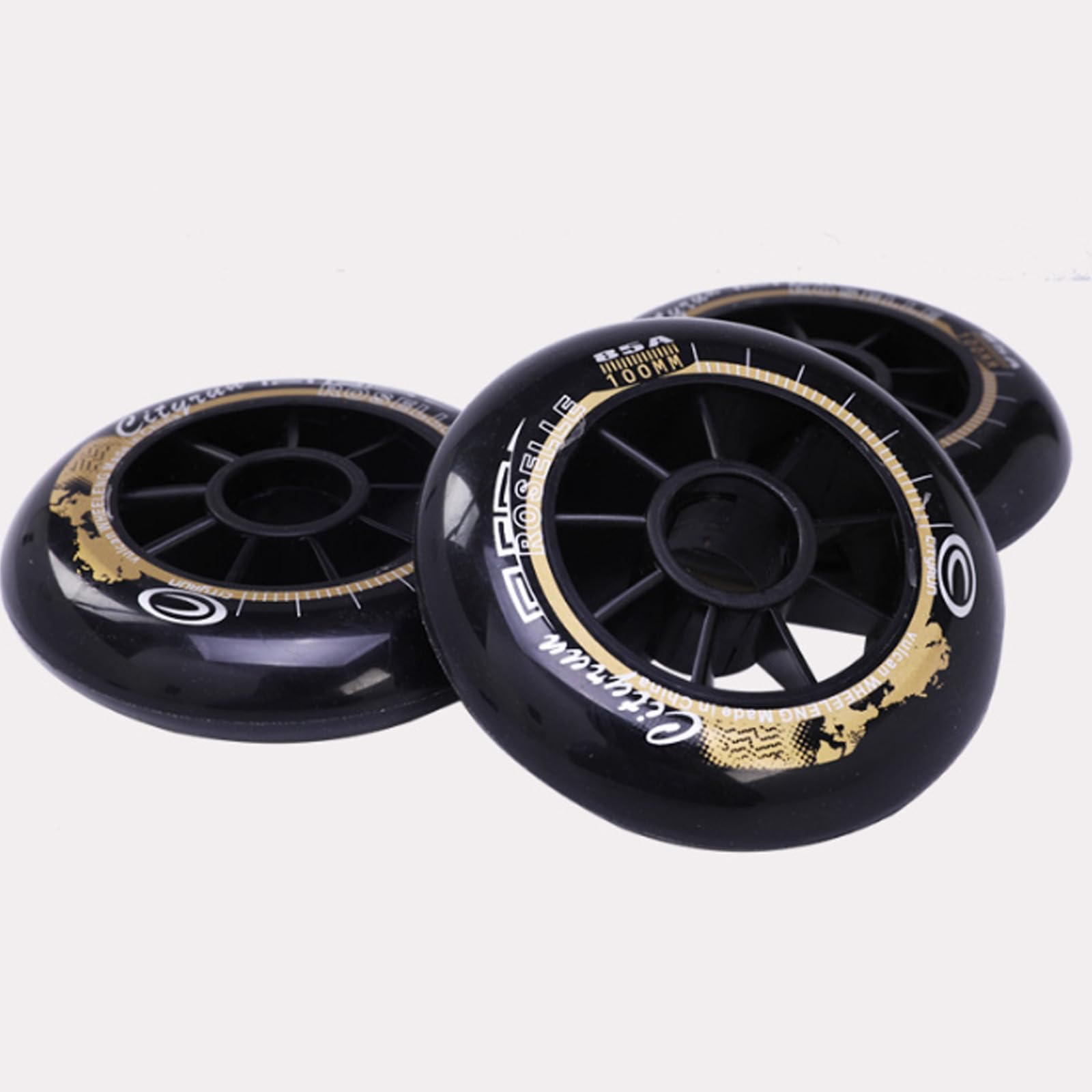 Inline-Skate-Räder mit 6/8er-Pack Inline-Skate-Räder, 85 A, 90 mm, 100 mm, 110 mm, Ersatzrollen für Rollschuhe, Rollschuh-Räder für drinnen und draußen, Gepäck-Räder, Stützräder, 6 Packungen, 110 mm
