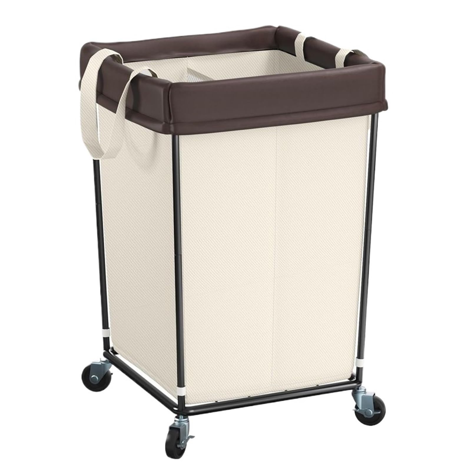 Laundry Basket With Wheels, 2 Section Large Rolling Hamper Bag With For Bedroom