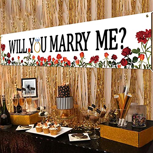 Proposal Banner Will You Marry Me Flower Banner Propose Decorations Supplies for Marriage Signs Valentine's Day Spring Engagement Outdoor Party Backdrop Decorations 6Ft by Letjolt - Image 7
