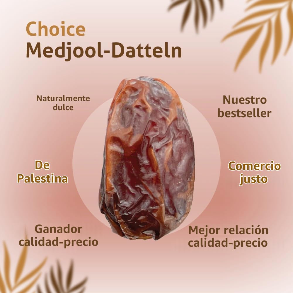 NABALI ALIMENTO DE COMERCIO JUSTO PARA TODOS Dátiles Khudri I Productos de calidad-100% natural aromático fresco oriental & vegano I Dátiles Khudri con sabor a miel & caramelo I Origen:Qassim (1 kg)