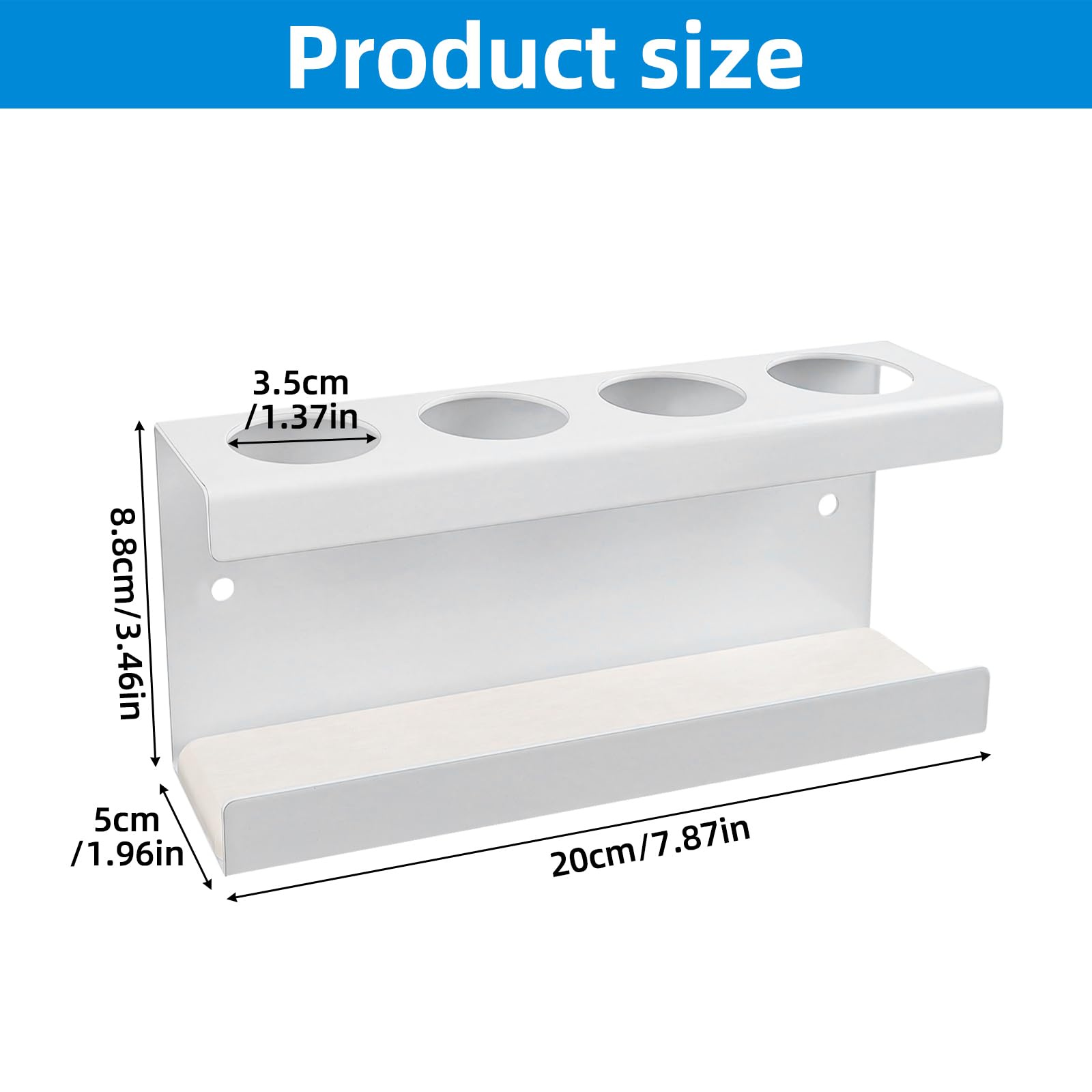 Portaspazzolino Elettrico Da Parete 4 Fori - Con Base Diatomee Assorbente, Senza Fori - Foto 4