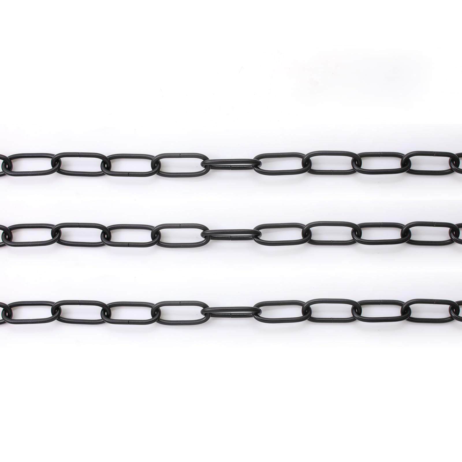 Paquete de 3 cadenas de araña de color negro de 5 pies, cadena de lámpara resistente para colgar lámpara colgante de techo 4