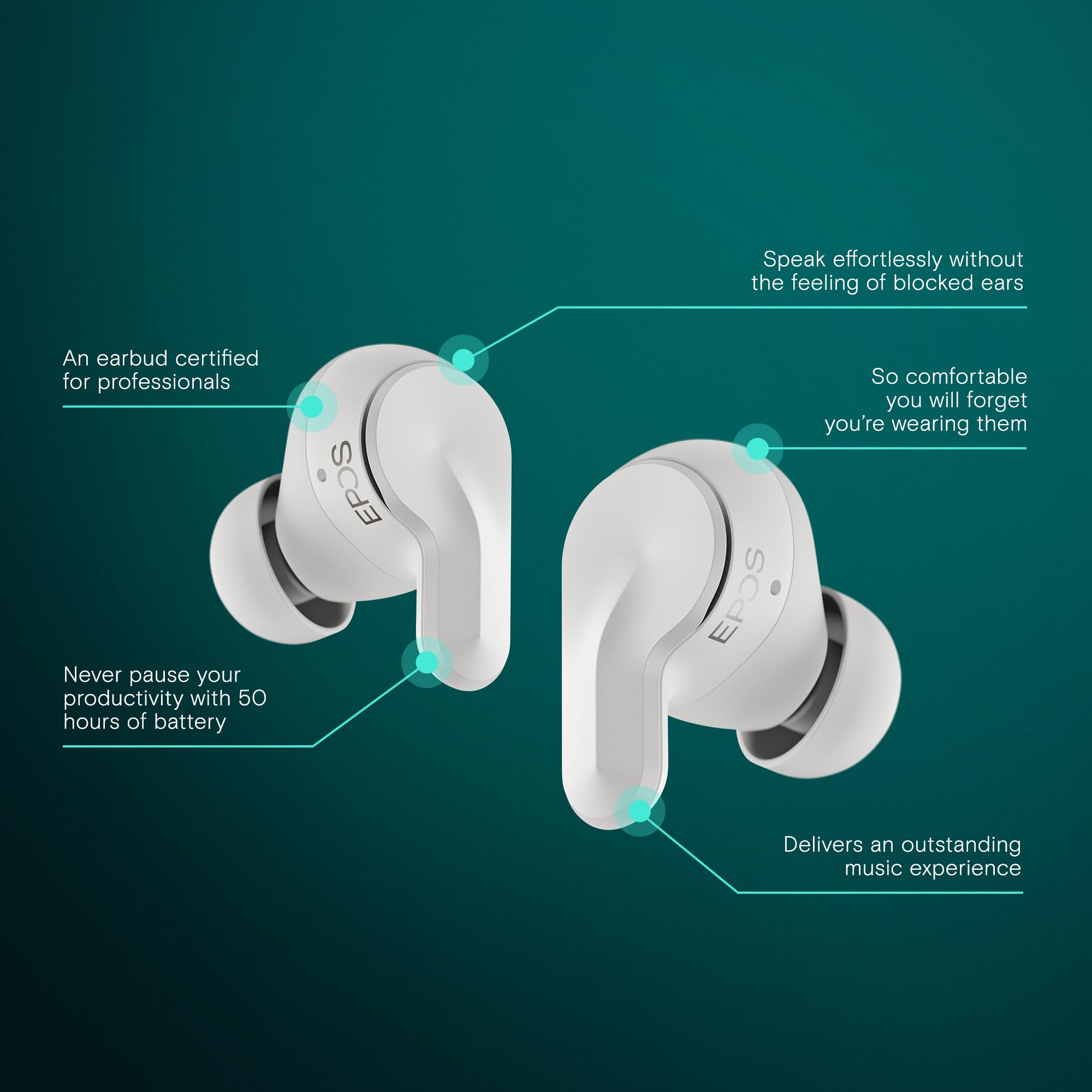 イヤホン EPOS ADAPT E1 True Wireless EarbudsWhite Amazon.com: EPOS Adapt E1 True Wireless Bluetooth Earbuds