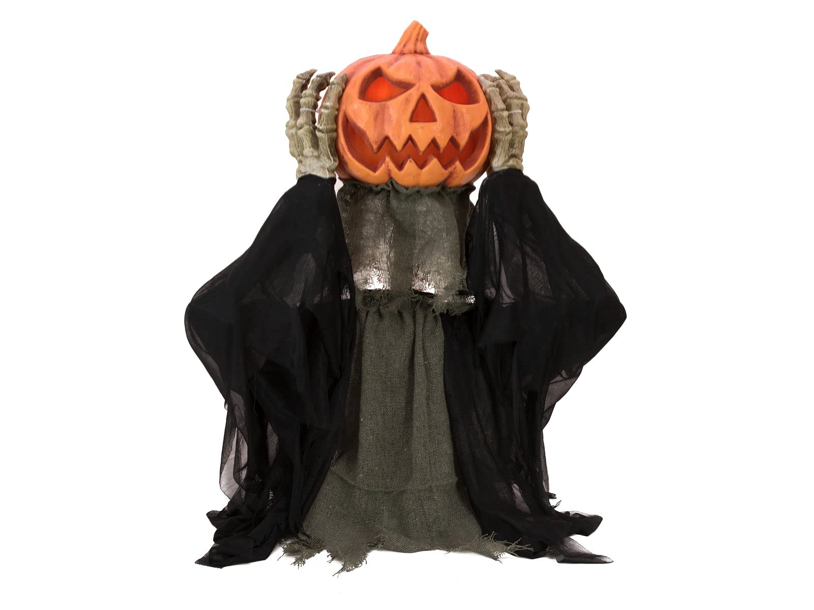 EUROPALMS Halloween Figur POP-UP Kürbis, animiert 70cm | Animierter Kürbismonster-Oberkörper mit Licht-, Sound- und Bewegungs-Effekt