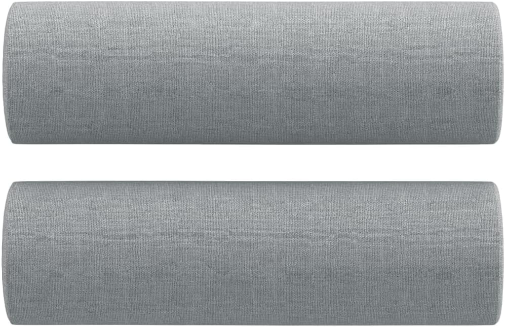 2-Seater Sofa Light Grey 100% Polyester Living Room Furniture