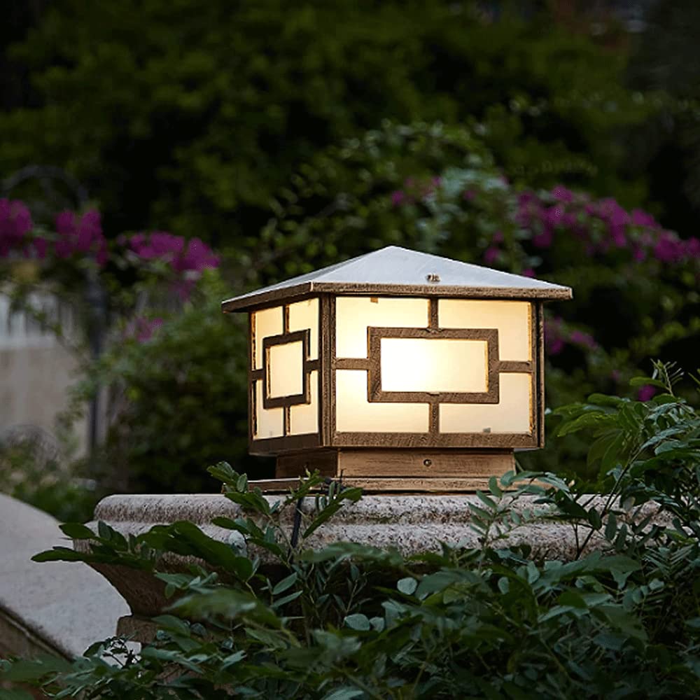European Square PillarLamp, wasserdichte E27-Säulenleuchten, Aluminium-Säulenmastlampe für den Außenbereich, Acryl-Lampenschirm, Villa-Rasen-Garten-Landschaftslampe