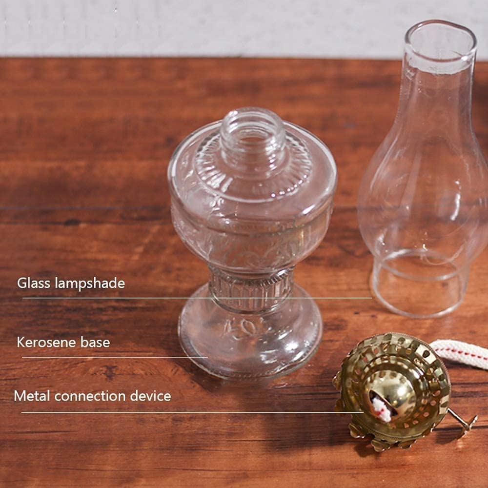 Lampada A Cherosene Vintage Con Manico - Lanterna Olio Portatile 25cm Per Interni Ed Esterni - Foto 7