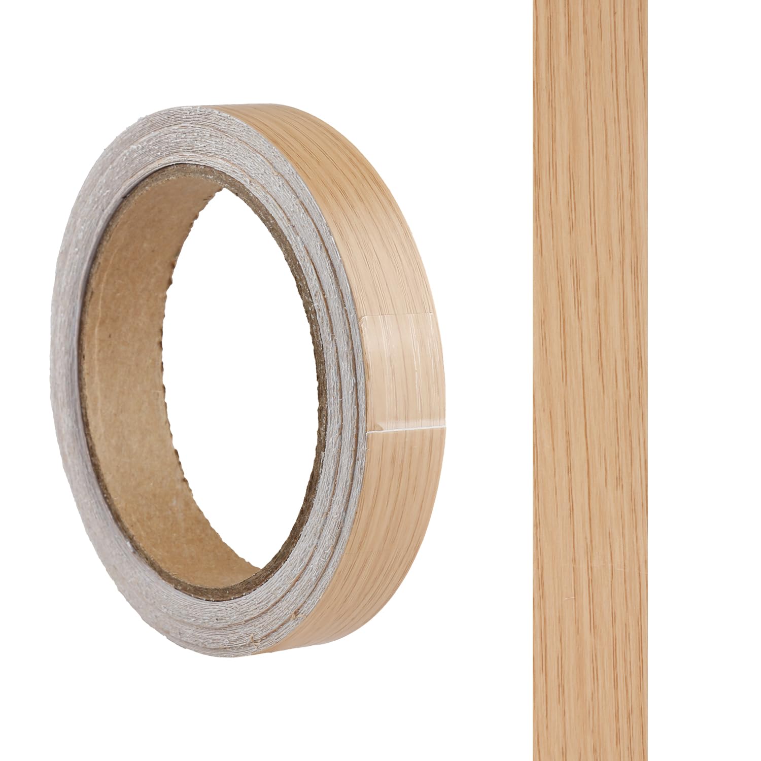 Tabanzhe Brown 18Mm Melamine Edging Tape 10M, Self-Adhesive Pre-Glued Oak Wood Veneer Trim, Furniture Edge Banding Strip For Worktop, Cabinet, Desk, Shelves, Panels Restoration Diy