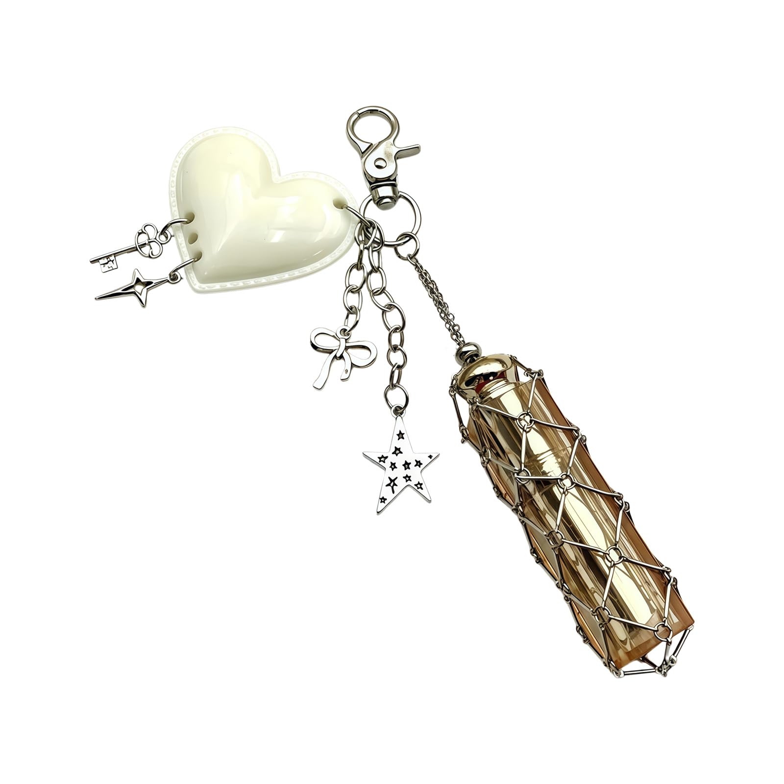 Pendentif en forme de cœur avec détails de chaîne en métal