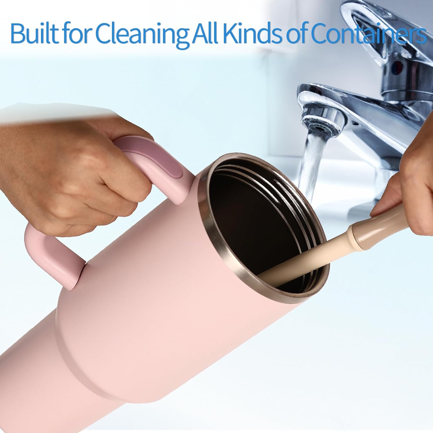 15.7 Silicone Bottle Brush Set - 6 Pack Water Bottle and Straw Cleaner Brush Long Handle for Hydro Flasks, Sports Bottles & Reusable Straw, Narrow Neck Containers, Tumblers, Glassware