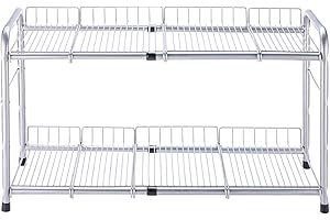 Flagship 2 Tier Under Sink Organizers and Storage Rack Expandable Cabinet Shelf...